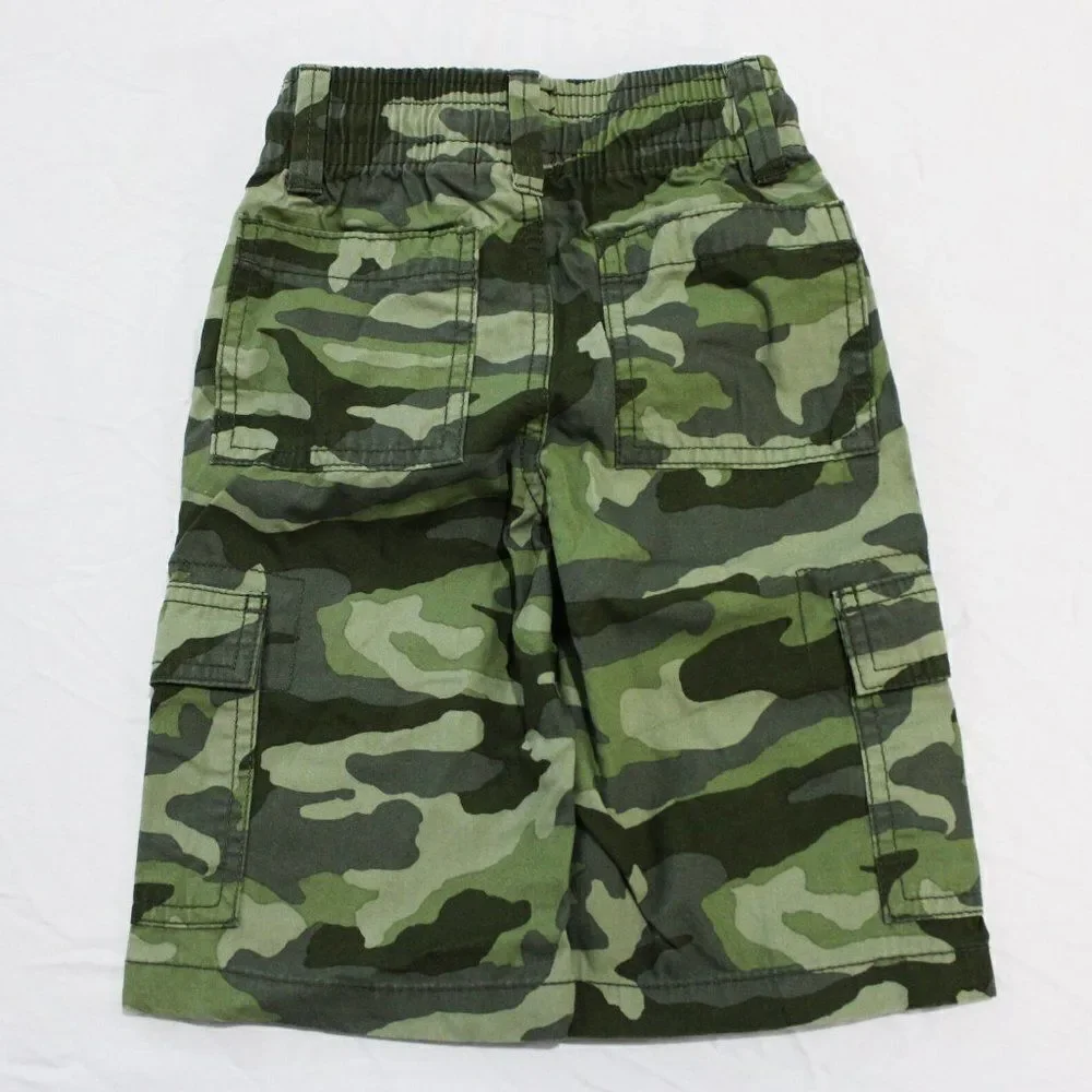 Children's Place Tactical Cargo Long Shorts Olive Camo Size 14